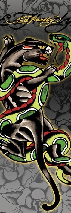 Poster Ed Hardy - panther & snake