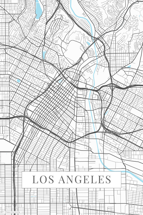Poster Los Angeles white