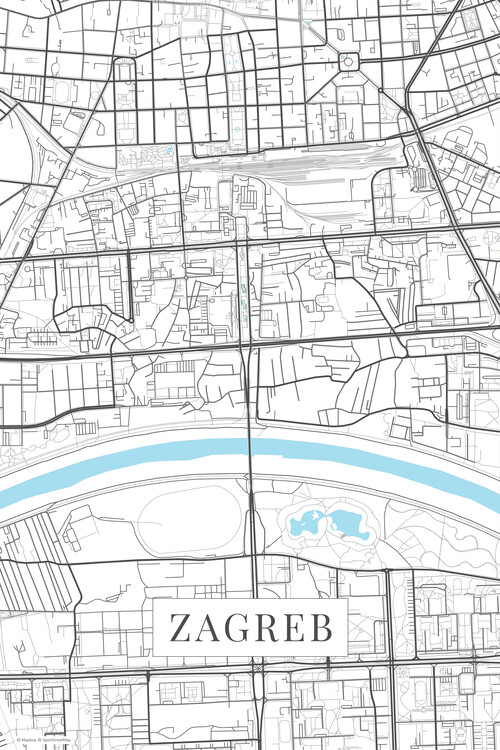 Poster Zagreb white