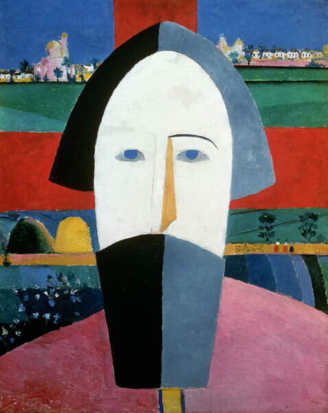 Obrazová reprodukce The Head of a Peasant, Malevich, Kazimir Severinovich, 30x40 cm