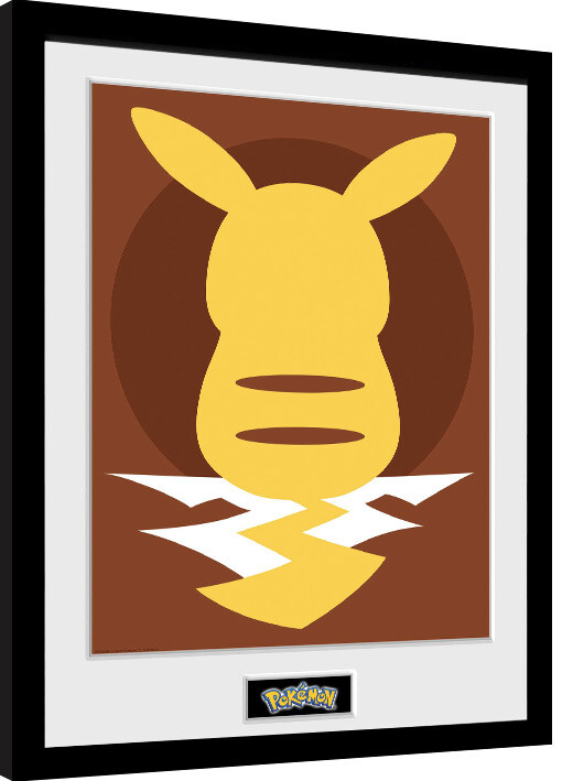 Ingelijste poster Pokemon - Pikachu Silho 25