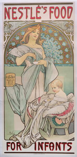 Obrazová reprodukce Nestle's Food for Infants, Mucha, Alphonse Marie, 20 × 40 cm