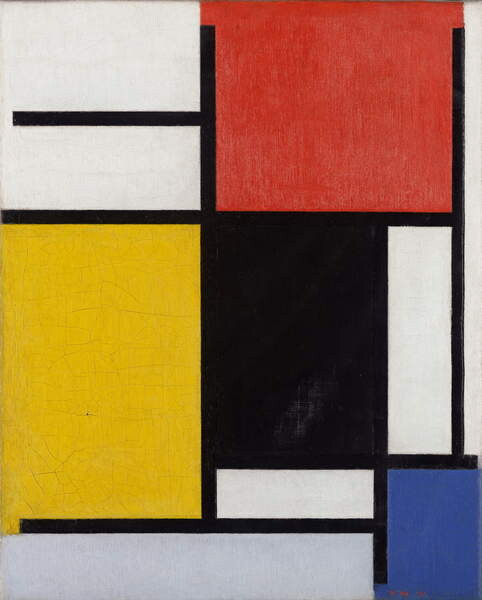 Obrazová reprodukce Composition with red, Mondrian, Piet, 30x40 cm