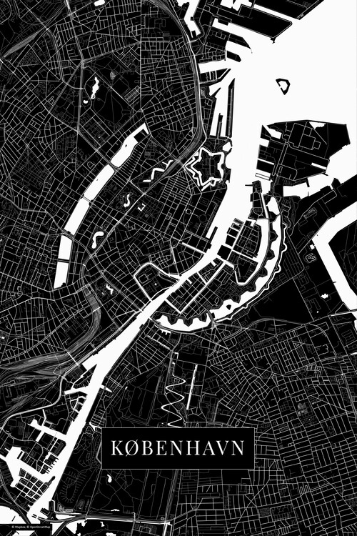 Plakát, Obraz - København black, 26.7 × 40 cm