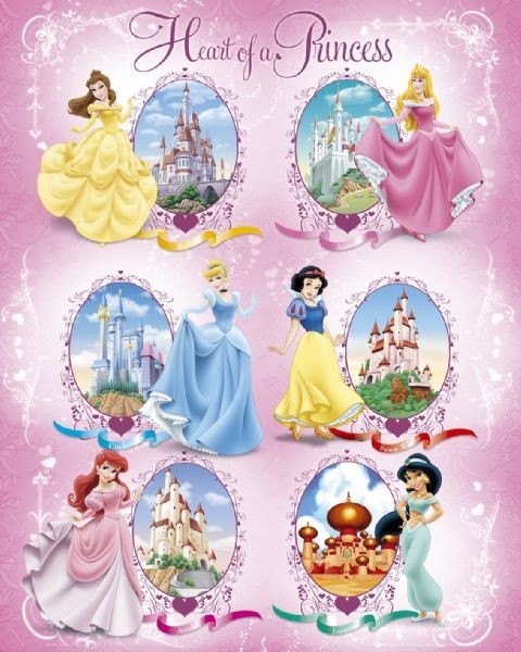 Plakát DISNEY PRINCEZNY - cast