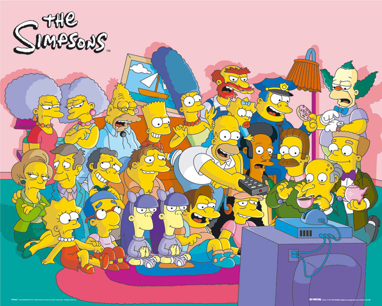 Poster THE SIMPSONS - cast couch