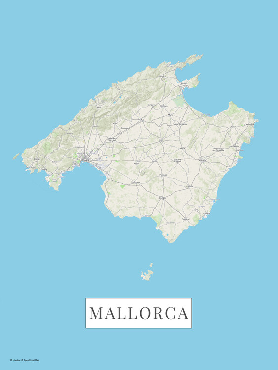 Mapa Mallorca color, 30x40 cm