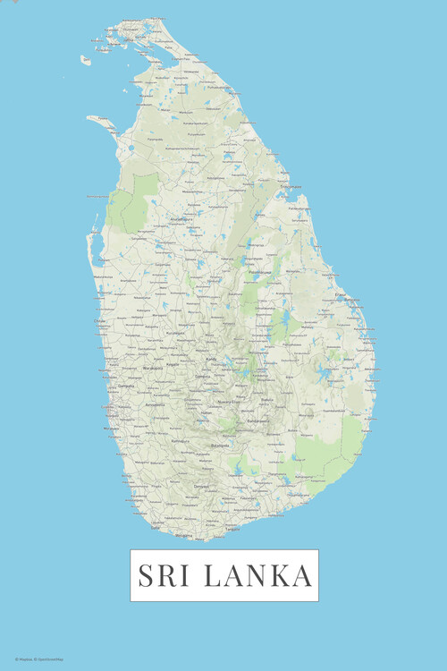 Mapa Sri Lanka color, 26.7x40 cm