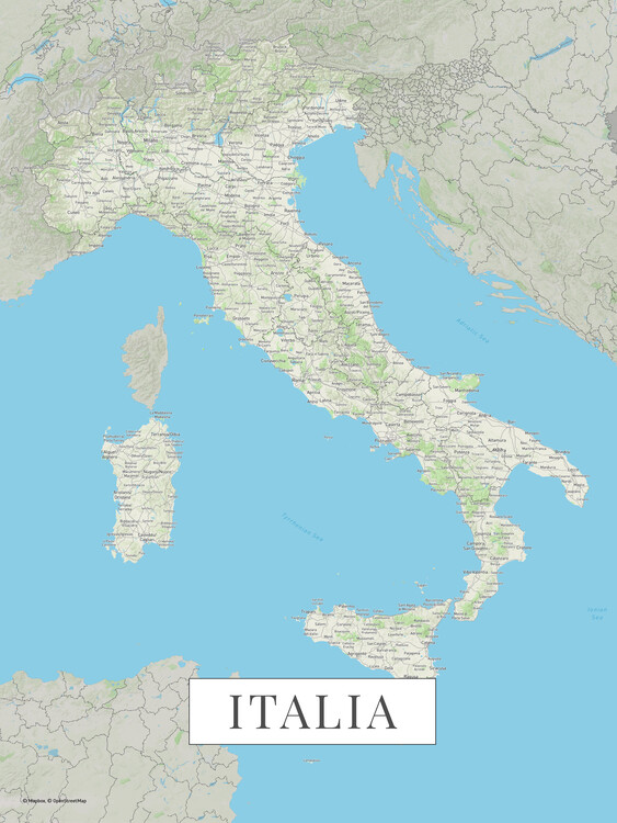 Mapa Itálie color, (30 x 40 cm)