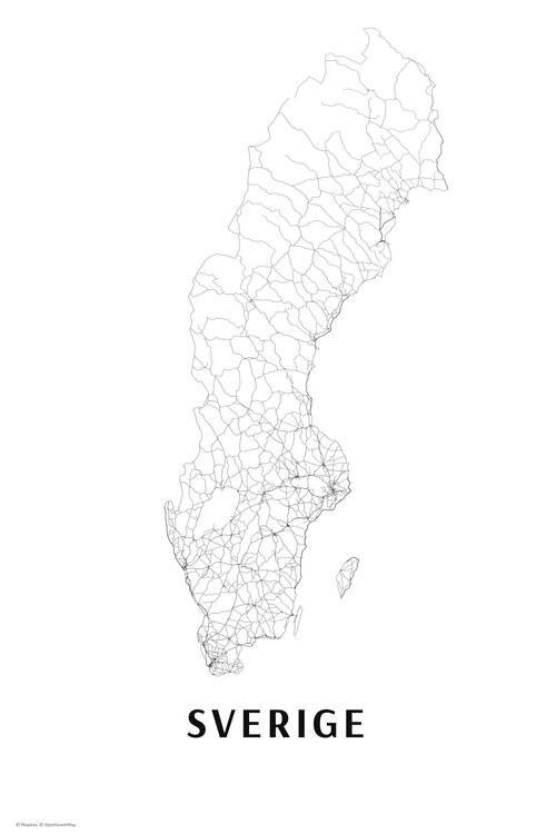 Poster Sweden black & white