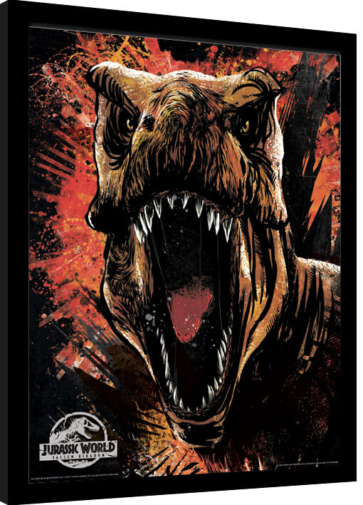 Ingelijste poster Jurassic World Fallen Kingdom - T-Rex Sketch