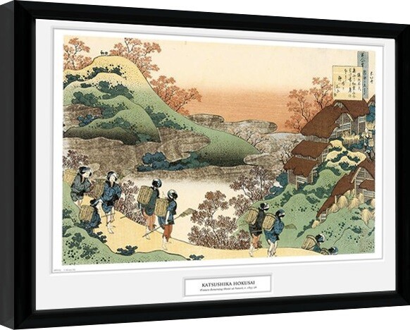 Poster incorniciato Hokusai - Women Returning Home