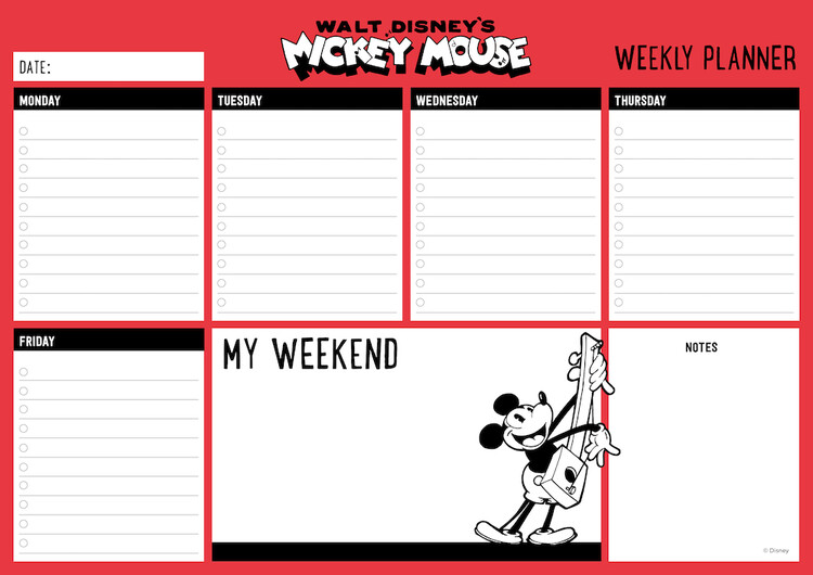 Wochenplaner Micky Maus (Mickey Mouse)