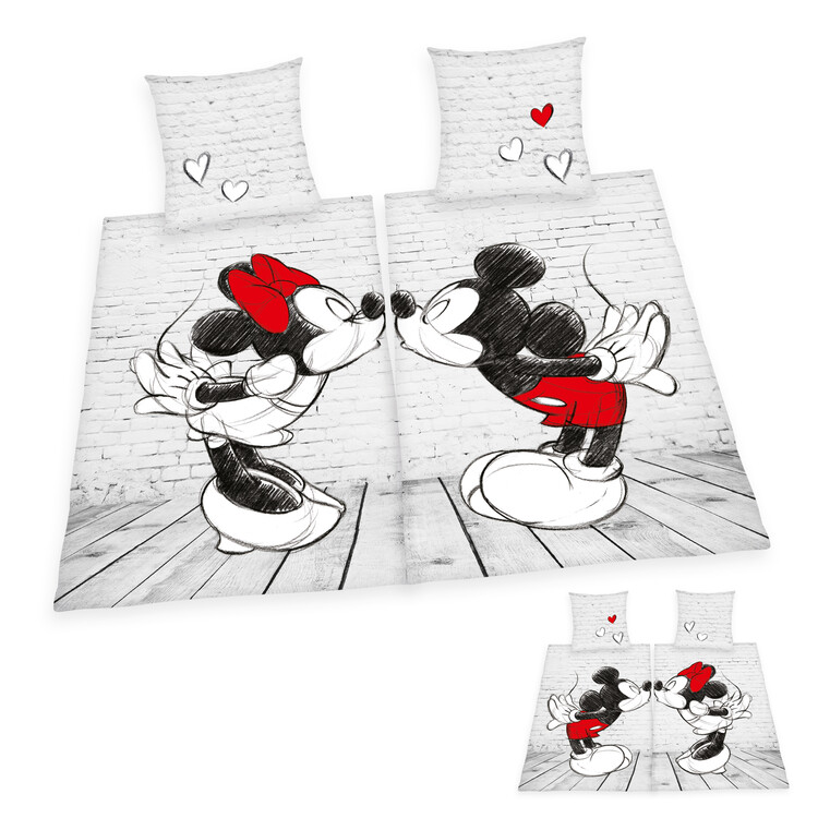 Lenzuola Mickey Mouse & Minnie - Kiss