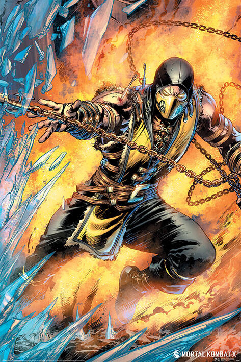 Plakát, Obraz - Mortal Kombat - Scorpion, 61x91.5 cm