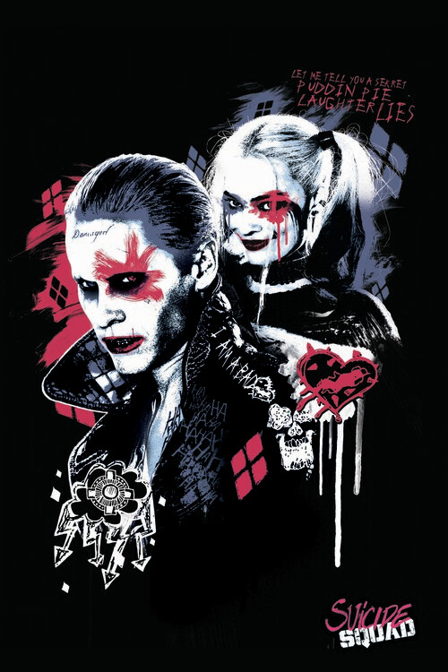 Umělecký tisk Sebevražedný oddíl - Harley a Joker, 26.7x40 cm