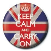 Button KEEP CALM & CARRY ON - union jack