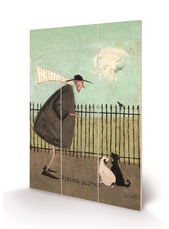 Levně Dřevěný obraz Sam Toft - Singing Lessons, 20 × 29.5 cm