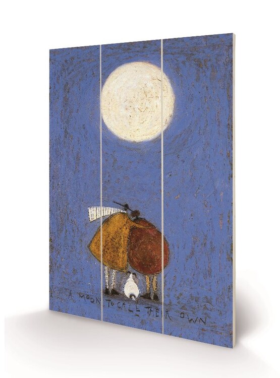 Levně Dřevěný obraz Sam Toft - A Moon To Call Their Own, 20 × 29.5 cm