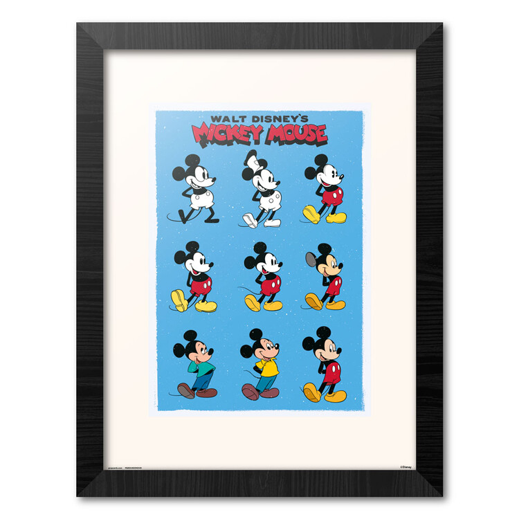 Keretezett poszter Disney - Mickey Mouse - Evolution