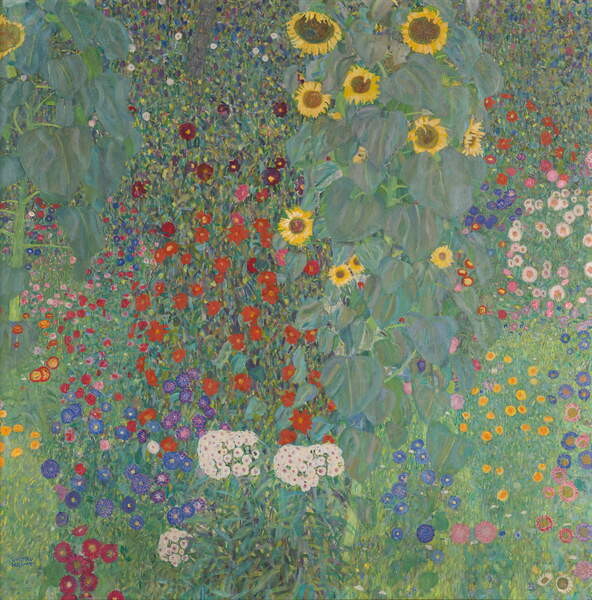 Obrazová reprodukce Farm Garden with Sunflowers, 1905-06, Klimt, Gustav, 40x40 cm