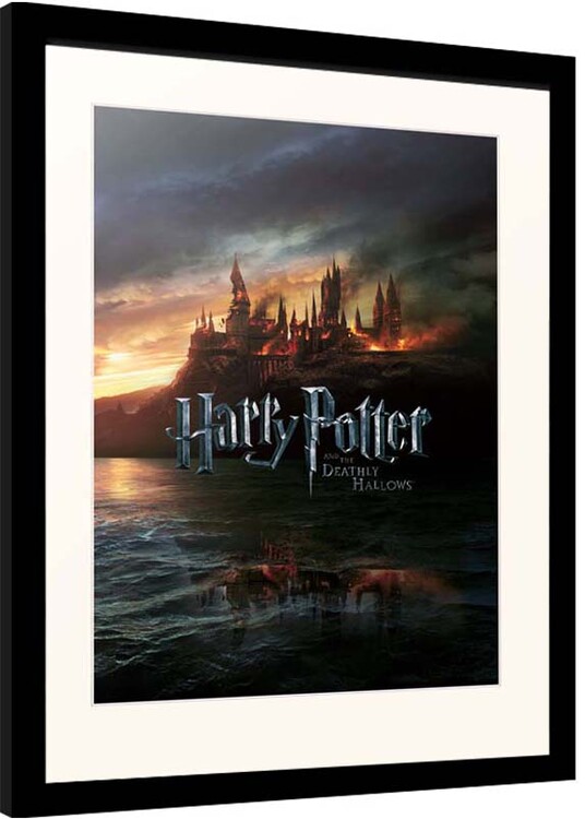 Gerahmte Poster Harry Potter - Burning Hogwarts