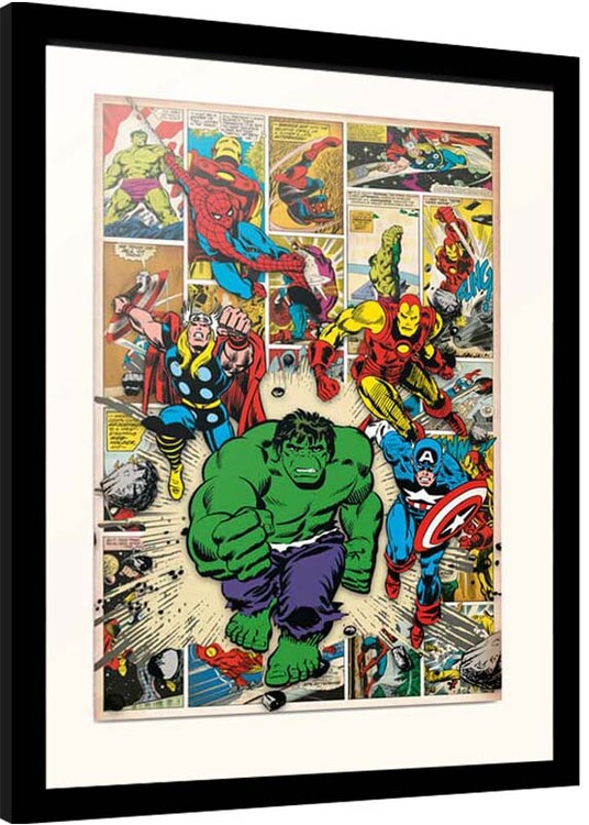 Poster incorniciato Marvel - Come Here Come the Heroes