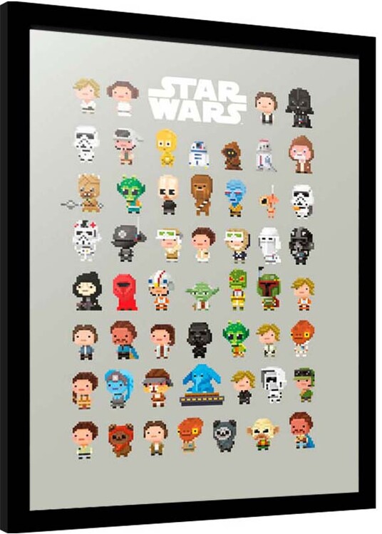 Gerahmte Poster Star Wars - 8-Bit Characters