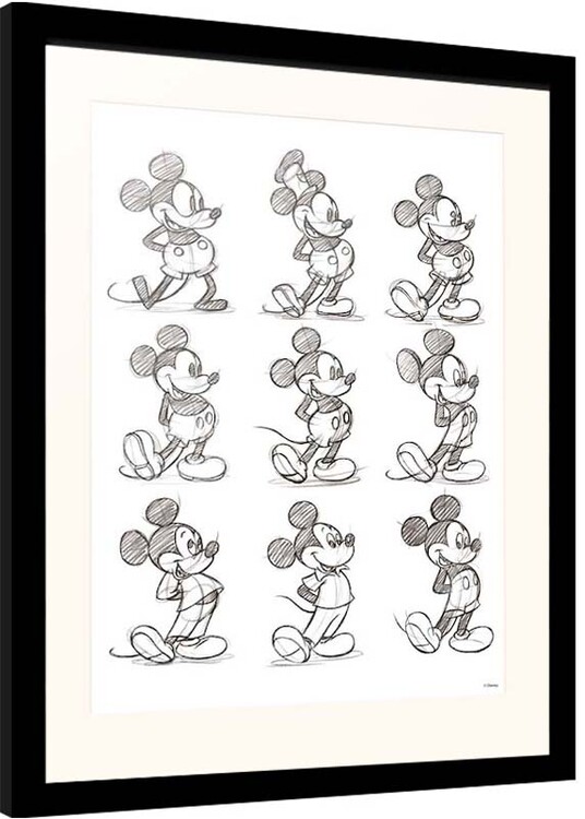Poster enmarcado Disney - Mickey Mouse - Sketch
