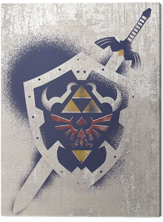 Levně Obraz na plátně The Legend of Zelda - Hylian Shield Stencil, 2 - 60×80 cm