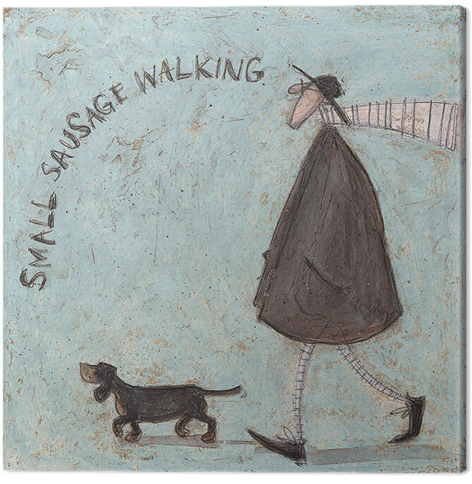 Obraz na plátně Sam Toft - Small Sausage Walking, 2 cm - 30×30 cm