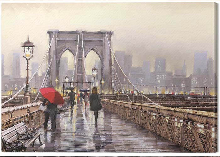 Schilderij op canvas Richard Macneil - Brooklyn Bridge
