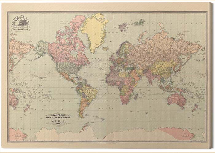 Obraz na płótnie Stanfords - New Library Chart of the World