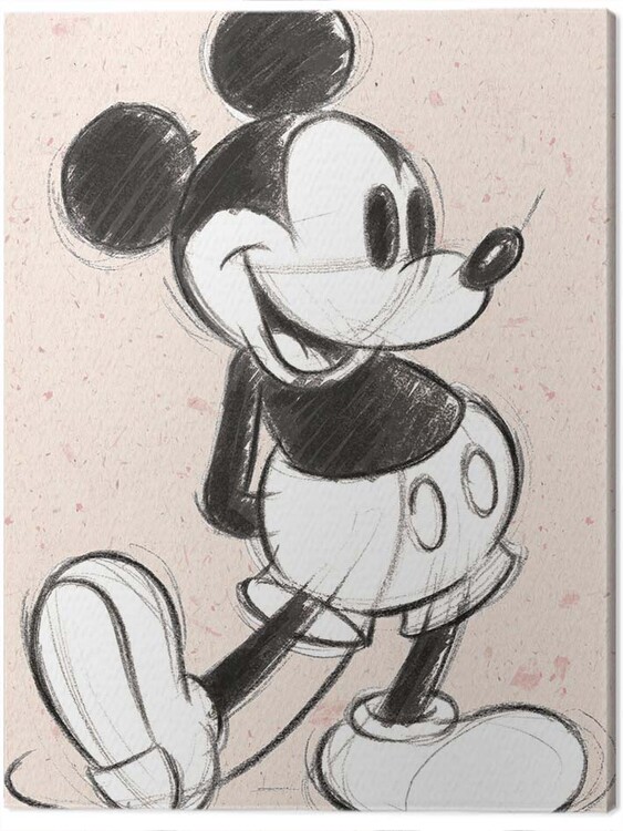 Obraz na płótnie Mickey Mouse - Textured Sketch