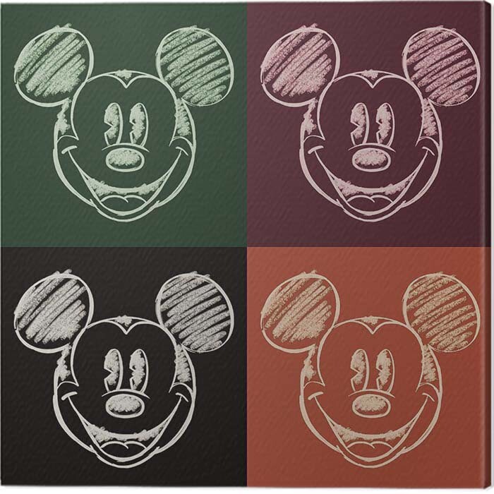 Schilderij op canvas Mickey Mouse - Chalk Faces
