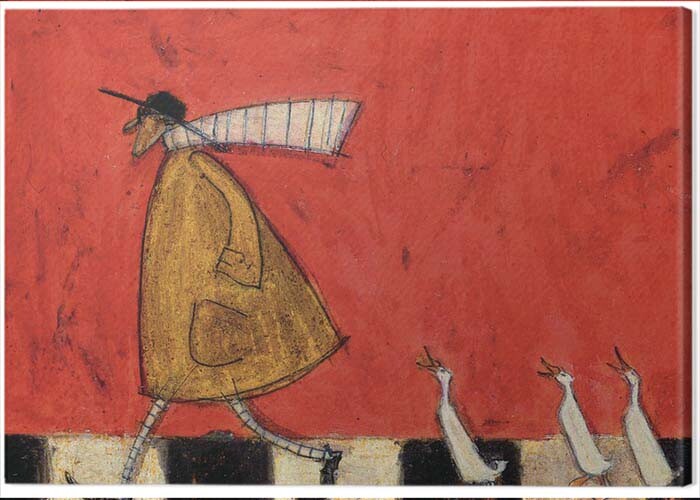 Billede på lærred Sam Toft - Crossing with Ducks