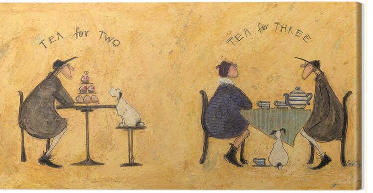 Obraz na plátně Sam Toft - Tea For Two Tea For Three, 2 - 30×60 cm