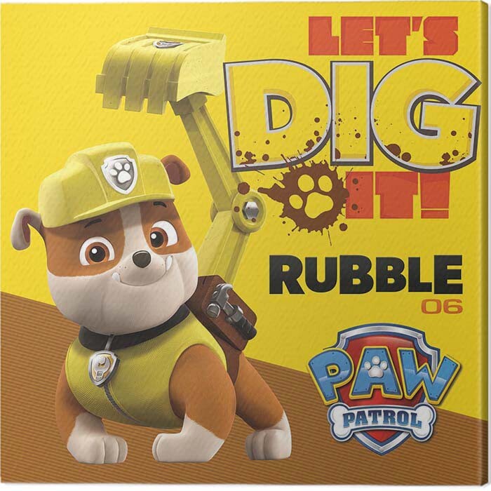 Schilderij op canvas Paw Patrol - Rubble