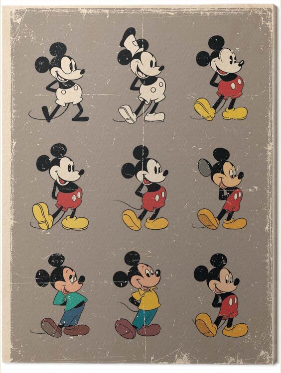 Obraz na plátne Mickey Mouse Evolution - Retro