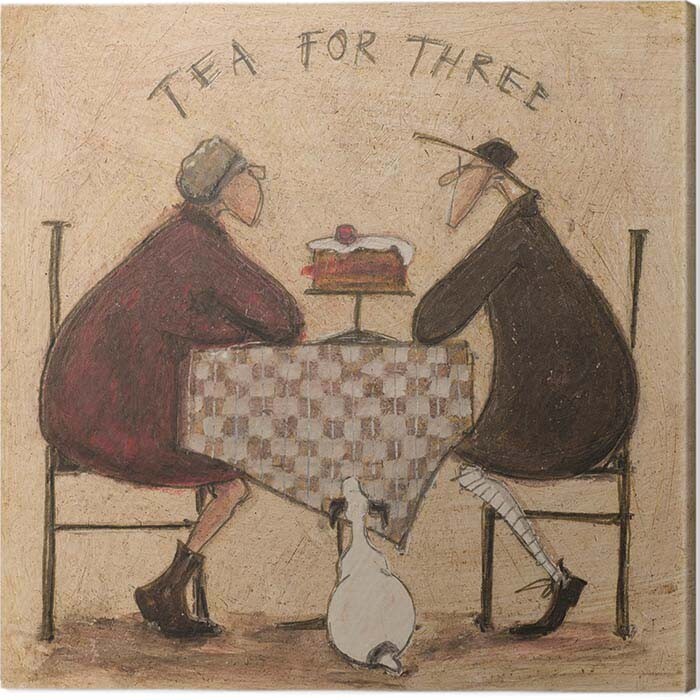 Obraz na plátně Sam Toft - Tea For Three, 2 cm - 40×40 cm