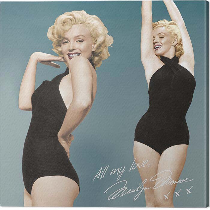 Obraz na plátně Marilyn Monroe - All My Love, (40 x 40 cm)