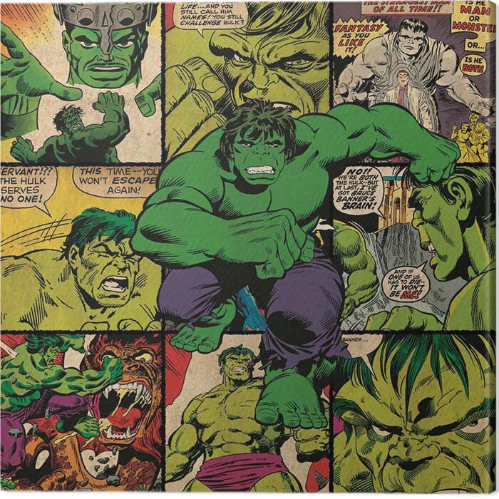 Billede på lærred Hulk - Squares