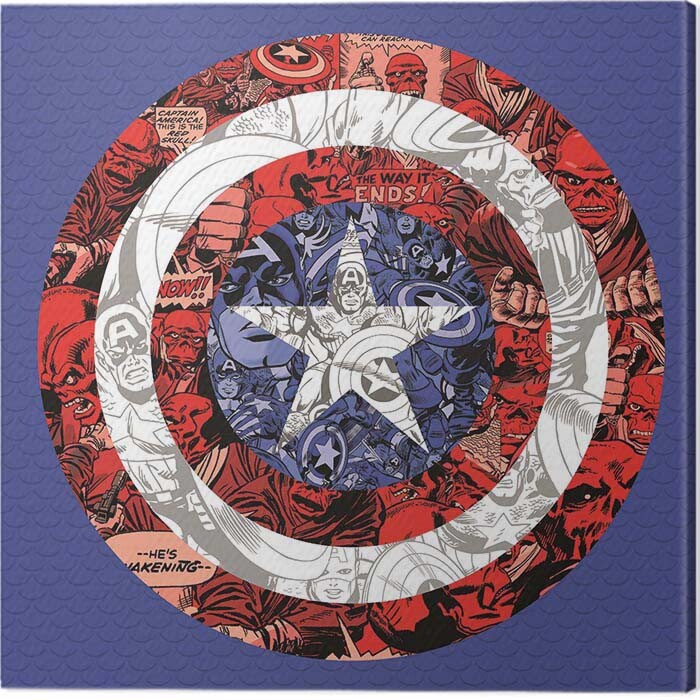 Obraz na plátne Captain America - Shield Collage