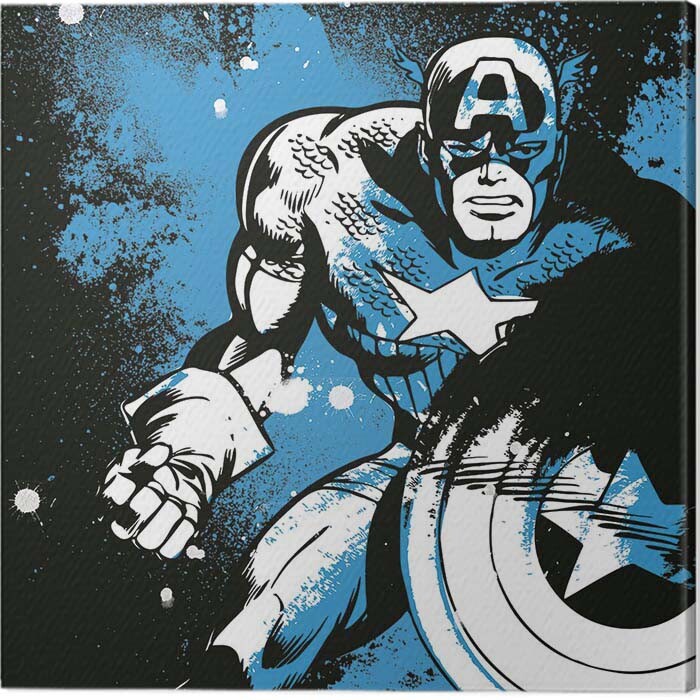 Cuadro en lienzo Captain America - Splatter