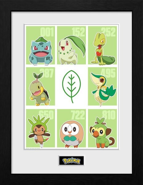 Poster incorniciato Pokemon - First Partner Grass
