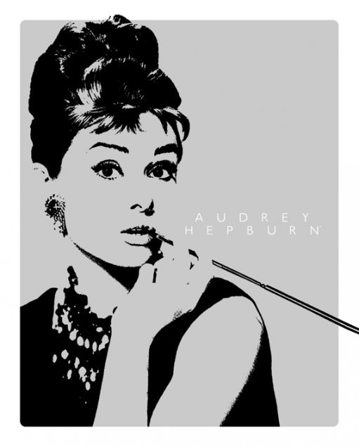 Poster Audrey Hepburn - cigarello/grey