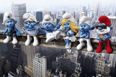 Poster THE SMURFS - on girder