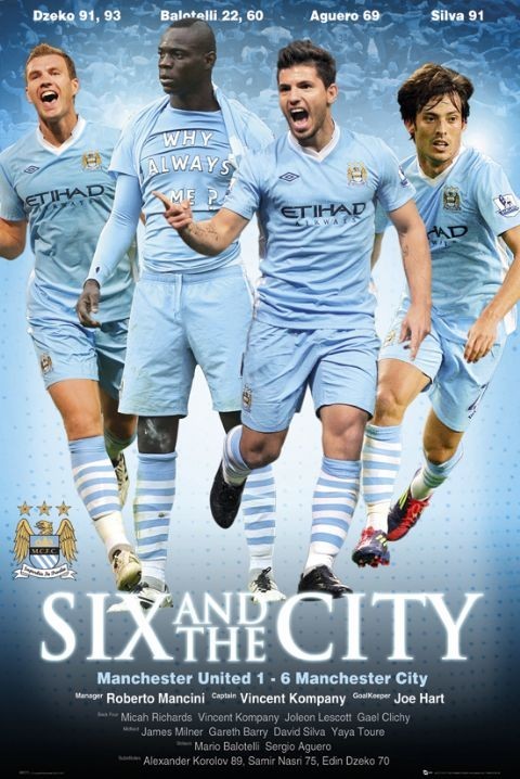 Plakát Manchester City - six-one
