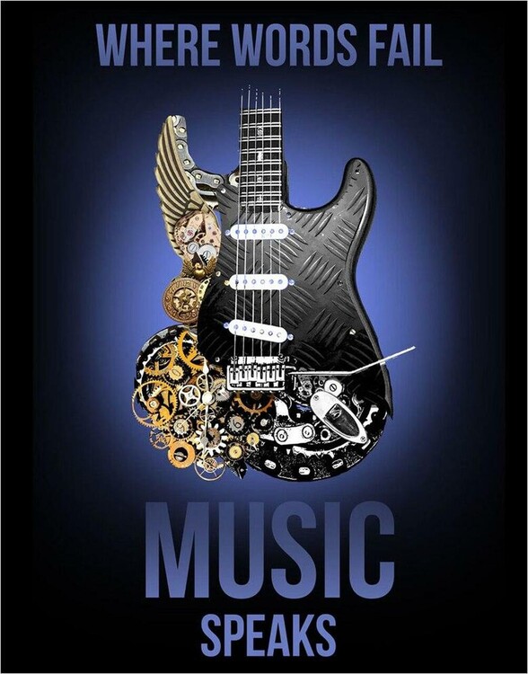 Metallschild Music Speaks