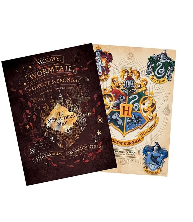 Dárkový set Harry Potter - Erb & Pobertův plánek, (2x) 38 x 52 cm